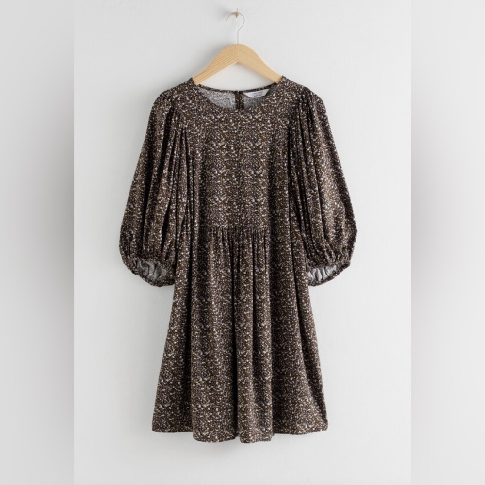 NWT & Other Stories Micro Floral Puff Sleeve Mini Dress, Size 4